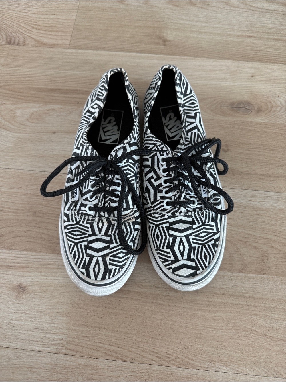 Vans Black & White Optical Hex Pattern Low-Top Sneakers